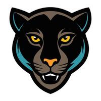 The head of a black panther is shown on a white background vector