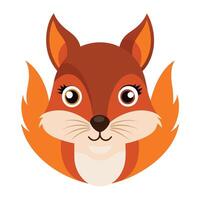 A cartoon squirrel head with orange fur vector