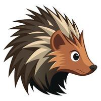 Cartoon Hedgehog Head Illustration vector