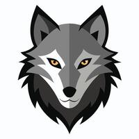The wolf head is shown in a flat style vector