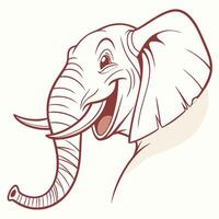 An elephant head with a smile vector