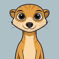A cartoon meerkat with big eyes and a big nose vector