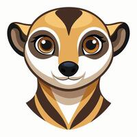 A cartoon meerkat head on a white background vector