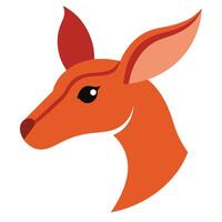 A red kangaroo head on a white background vector