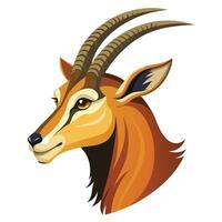 Head of an antelope with horns on a white background vector