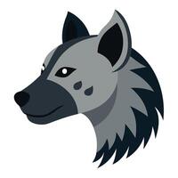 A gray hyena head on a white background vector
