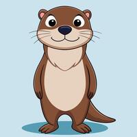Cute Standing Otter Illustration vector