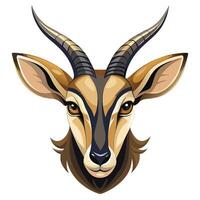 illustration of a gazelle head isolated on white background vector
