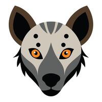 A hyena head with orange eyes on a white background vector