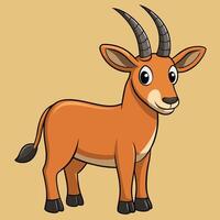 A cartoon goat with horns on its head vector