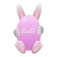 Happy Easter with eggs and rabbit ears. illustration. vector