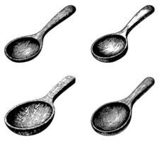 a set of four spoons and forks vector