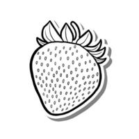 Hand Drawn Single Strawberry Element Outline. Illustration about Fruit. vector