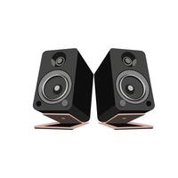 Modern powerful audio speaker system on white background vector