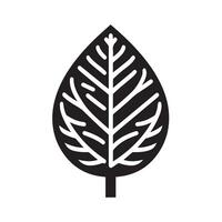 Stylish Black and White Leaf Graphic vector