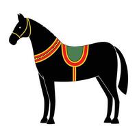 Indian Wedding Baraat Horse Silhouette Festive Procession vector