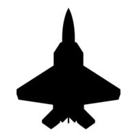 silhouette illustration of a modern fighter jet flying icon symbol vector