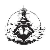 Warship Destroyer Stock Illustrations isolated on white Bcackground vector