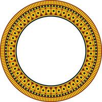 round Assyrian colored ornament. Circle, border, frame of Mesopatamia. Pattern, ring of ancient East. vector