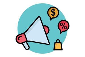 Promotion icon. colored outline icon style. icon related to digital marketing. business elements illustration vector