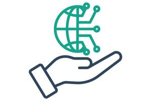 Digital asset icon. line icon style. icon related to digital marketing. business elements illustration vector