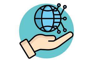 Digital asset icon. colored outline icon style. icon related to digital marketing. business elements illustration vector