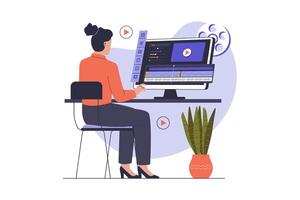 Creative Editing and Production Concept vector