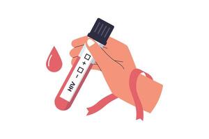 Blood Sample for HIV Testing Concept Illustration vector