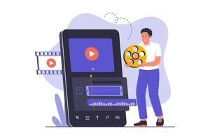 Smartphone Content Creation and Production Concept vector