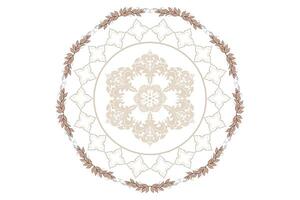 Mandala patterns have a circular or symmetrical structure radiating outward from the center. They are often used as spiritual and religious symbols and in meditative, carpets, jewelry, card V1. vector