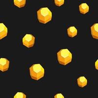 a seamless pattern with a gold icon theme on a black background. perfect for decoration vector