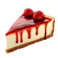 Raspberry Cheesecake Slice with Dripping Syrup png