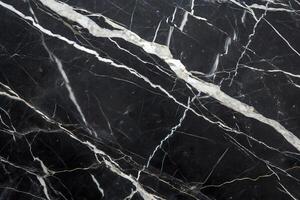 Black Marble Texture with Veining for Elegant Background. photo