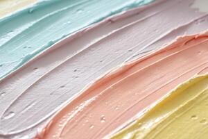 Smooth Creamy Paint Strokes in Pastel Colors with Glossy Finish full. photo