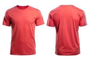 Light Red T-Shirt Front and Back View for Apparel Mockups photo