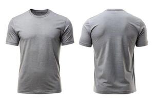Gray T-Shirt Front and Back View for Apparel Mockups. photo