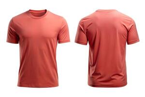 Light Red T-Shirt Front and Back View for Apparel Mockups. photo