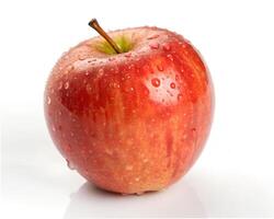 Fresh Whole Apple Isolated on Full White Background. photo