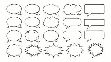 Hand Drawn Set of Speech Bubbles with Various Designs for Communication and Dialogue vector