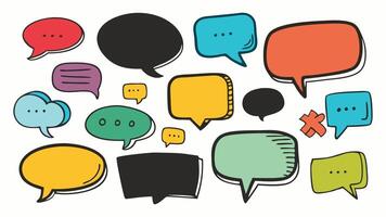 Comic book explosion with speech bubbles, ink splashes, and communication elements in a vibrant, colorful style vector