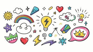 Colorful Party Hats Set with Heart and Flower Icons in a Fun and Playful Design vector