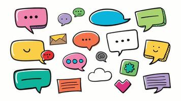 Colorful Speech Bubbles Set for Communication and Dialogue, set of colorful speech bubbles vector