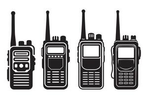 Illustration of Two Portable Two-Way Radios vector
