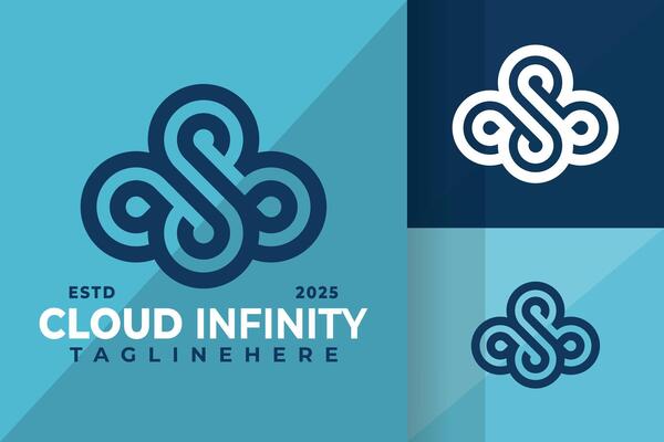 Letter S Cloud Infinity Symbol Logo Icon Design Illustration