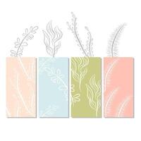 set of floral elements vector