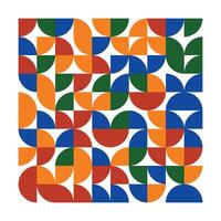 Colorful Geometric Abstract Seamless Pattern with Retro Shapes vector