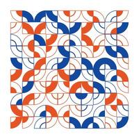 Geometric Pattern in Blue and Orange Colors vector