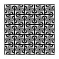 Black and White Optical Illusion Seamless Pattern with Twisted Squares vector