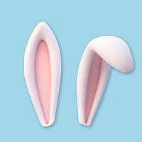 3D rabbit ears on an isolated background. vector