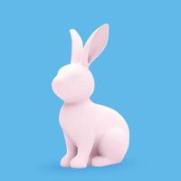 3d decorative rabbits for Easter design vector